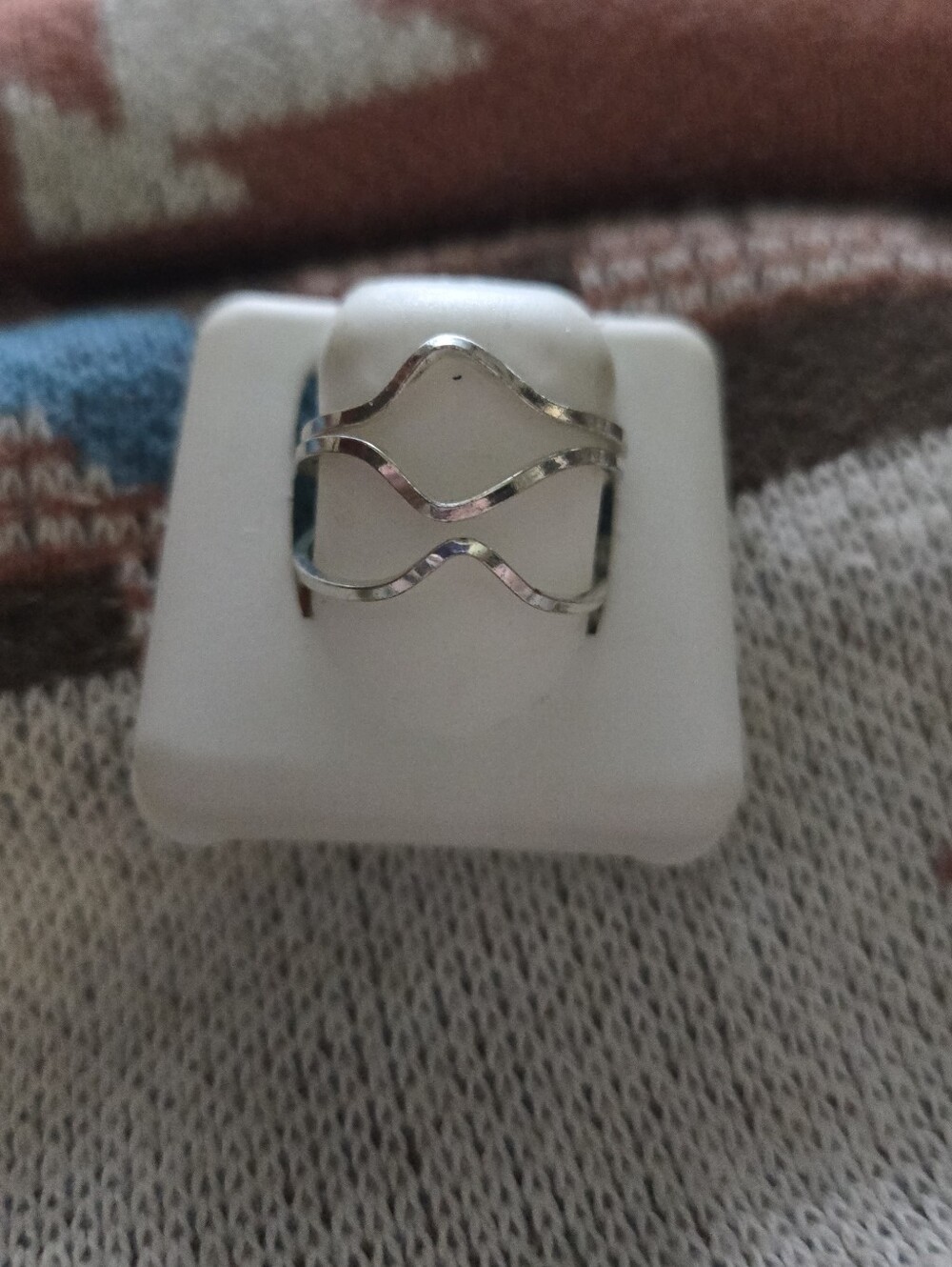 Silver Triple Wave Open Ring